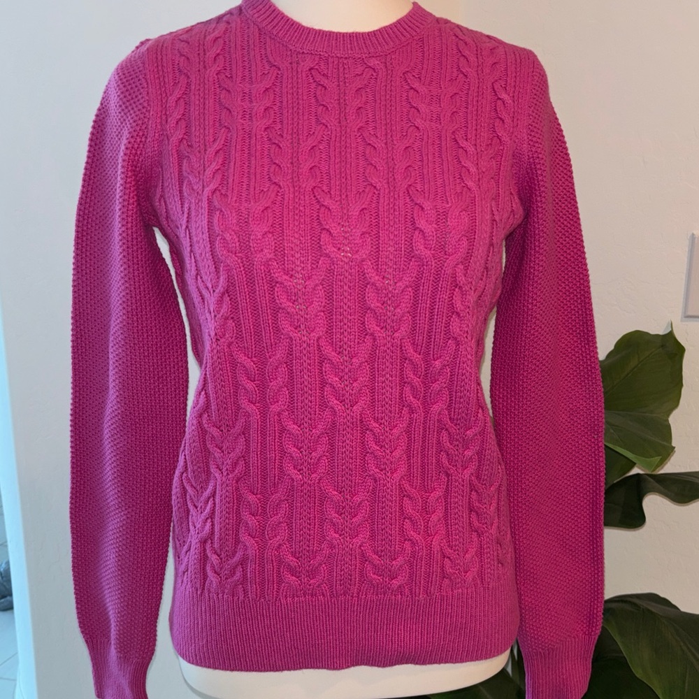 C. Wonder Pink Cable Knit Sweater